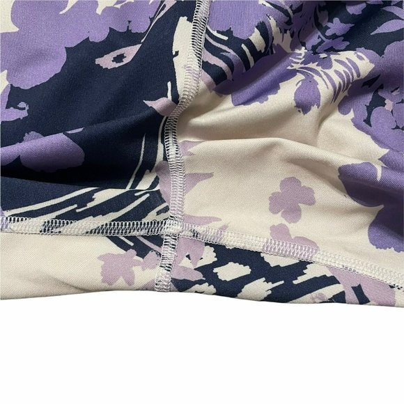 Roaman's Floral Purple White Blue Active Leggings Size 18/20 Large - Picture 6 of 7